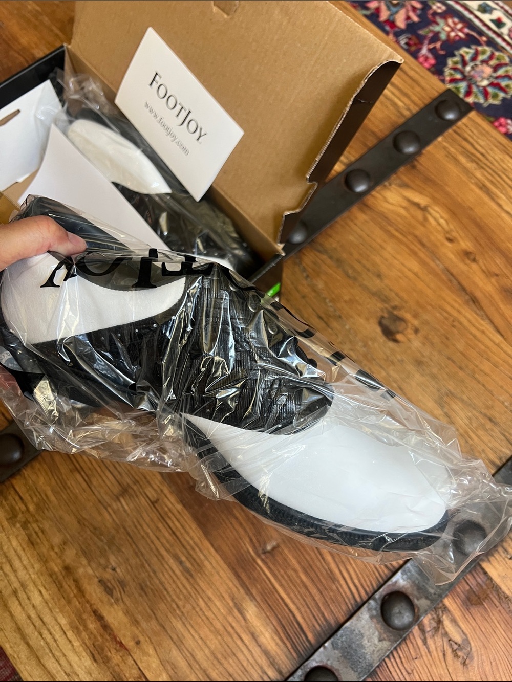 FootJoy Black and White Athletic Golf Shoes - Picture 2 of 6